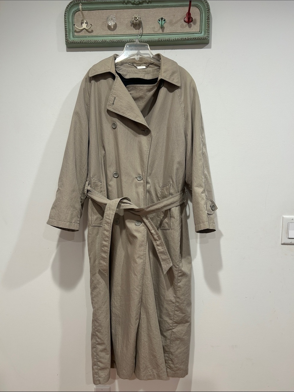 London Fog Beige Double-Breasted Trench Coat women’s 8 removable lining